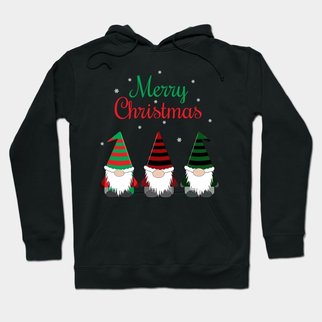 Merry Christmas Gnomes Color Hoodie by KevinWillms1